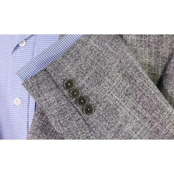 Armani Collezioni Current Silver/Black Woven Viscose 2-Btn Sportcoat Blazer 44L - Picture 6 of 11